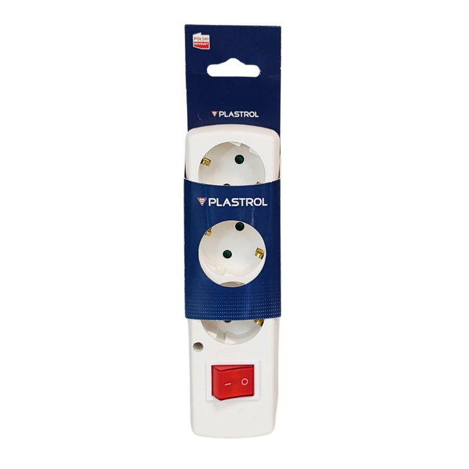 Gniazdo przedłużacza wtyczkowe z włącznikiem SHUKO 3X2P+Z GN-370WS PLASTROL