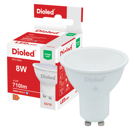 Żarówka LED GU10 8W 6500K 710lm DIO-0404 DIOLED