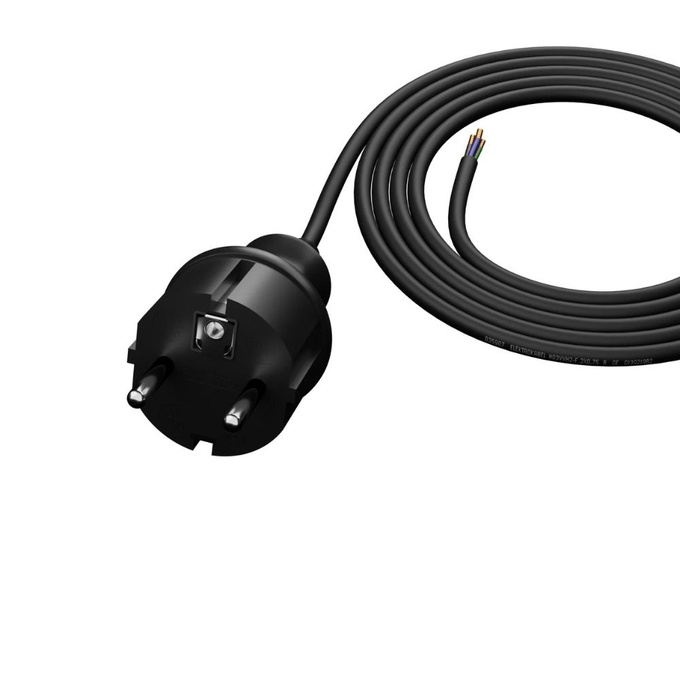 Przewód przyłączeniowy gumowy z wtyczką prostą 3x1 IP44 2m czarny W-97265 PLASTROL