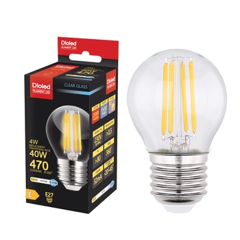 Żarówka LED P45 kulka E27 4W 6500K 470lm filament DIO-0195 DIOLED