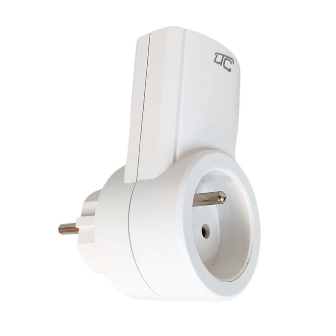 Gniazdo sieciowe sterowane + 2x pilot białe LXU206 LAMEX