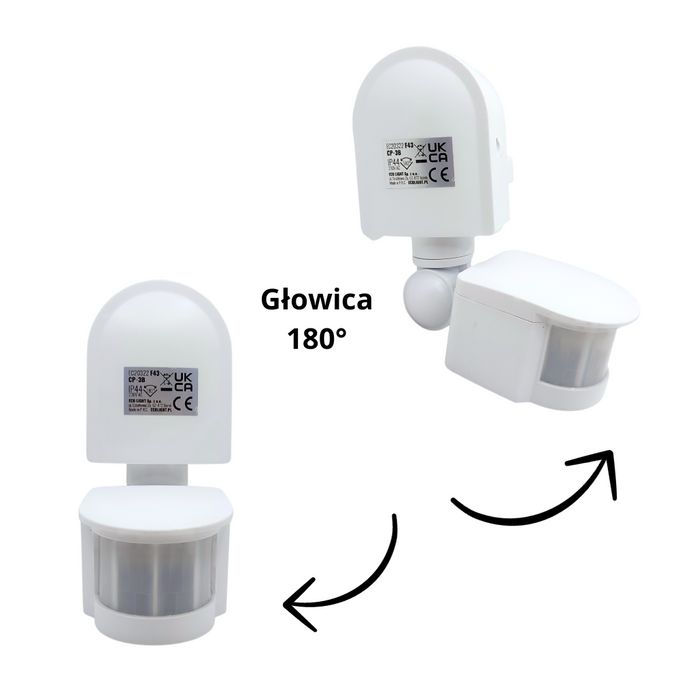 Czujnik ruchu PIR CP-3B IP44 12m biały EC20322 ECOLIGHT