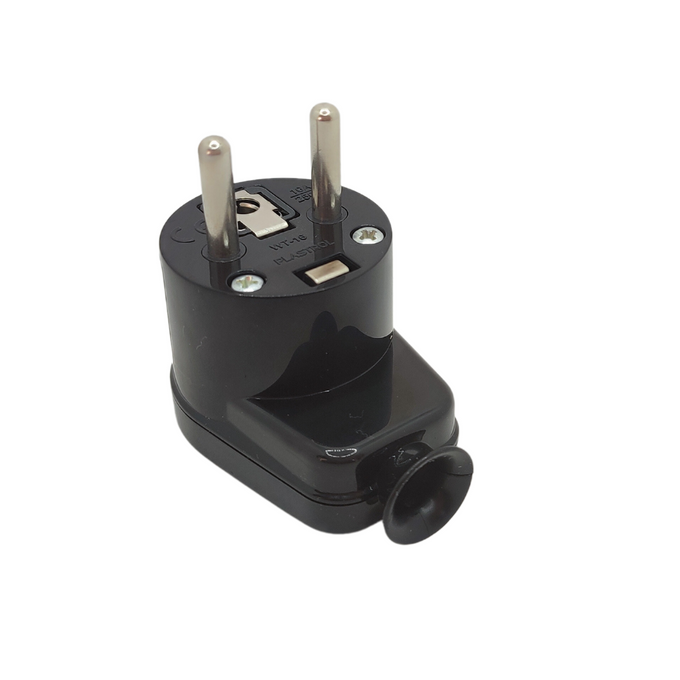 Wtyczka kątowa rozbierana czarna 2P+Z WT-16 W-99973 PLASTROL