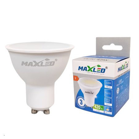 Żarówka LED 4,8W GU10 420LM 4000K neutralna MAXLED