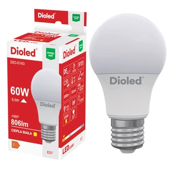 Żarówka LED E27 8,5W 3000K 806lm DIO-0143 DIOLED