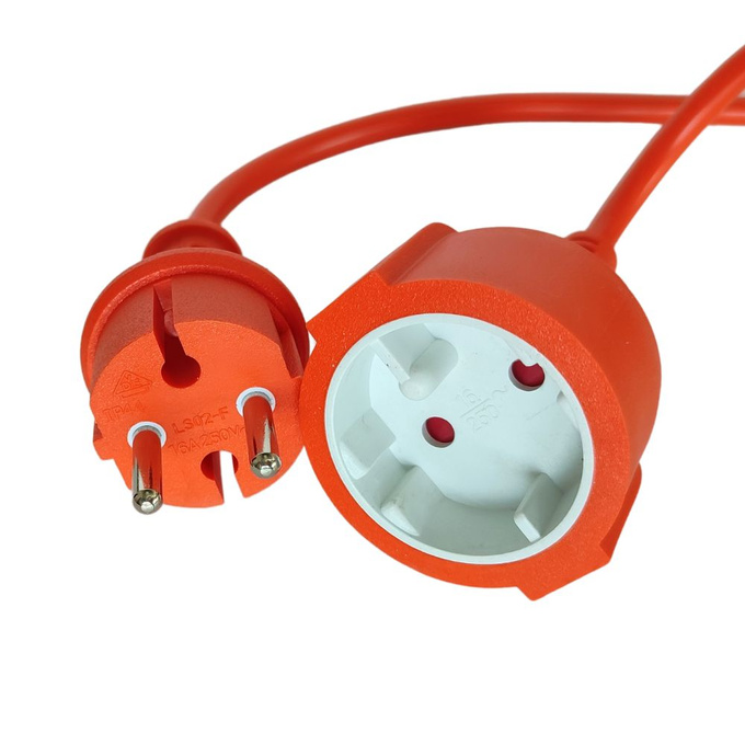 Przedłużacz jedno gniazdo bez uziemienia 20m pomarańczowy M20701 MORE ECOLIGHT