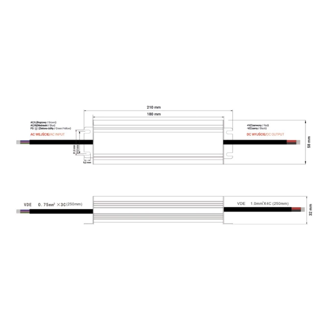 Zasilacz LED 12V 150W 12,5A IP67 WODOODPORNY SLIM Nextec