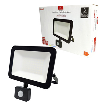 Naświetlacz LED ATRIA PRO 50W 4000K + CZUJNIK RUCHU 4500lm IP44 DIO-0451 DIOLED