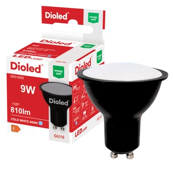 Żarówka LED GU10 9W 6500K 810lm czarna DIO-0352 DIOLED