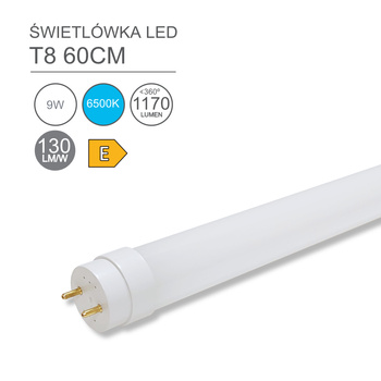 Tuba świetlówka LED T8 9W 6500K 1170lm 60cm DIO-0244 Dioled