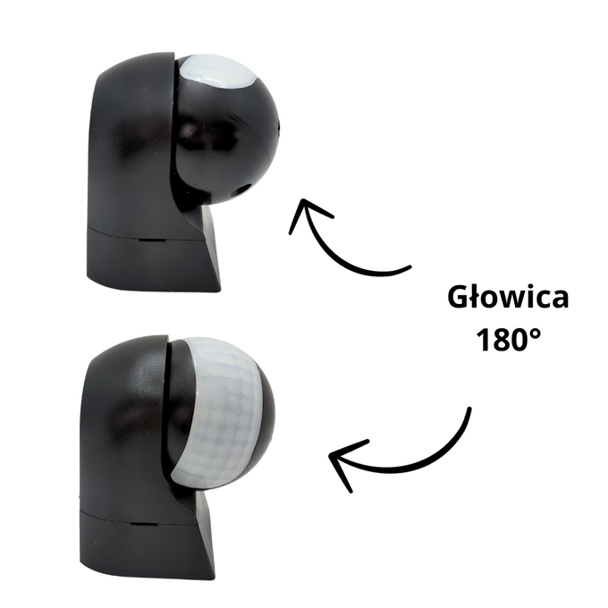 Czujnik ruchu PIR CP-4C IP44 12m czarny EC20325 ECOLIGHT