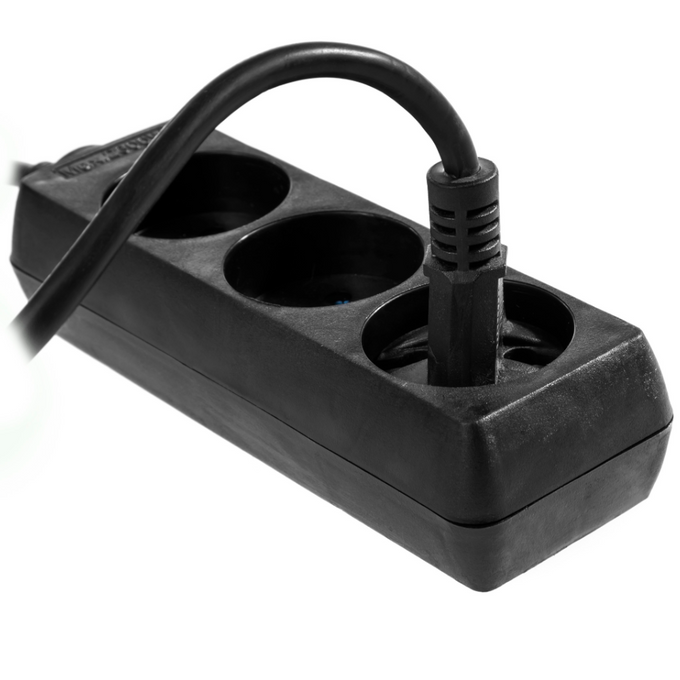 Przedłużacz 3-gniazda 5m 10A B/U czarny W-98175 PLASTROL