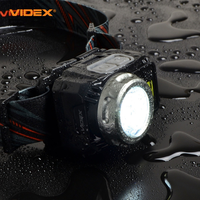 Latarka czołowa LED 5W 550lm IP65 USB-C / 3xAAA H075C VIDEX