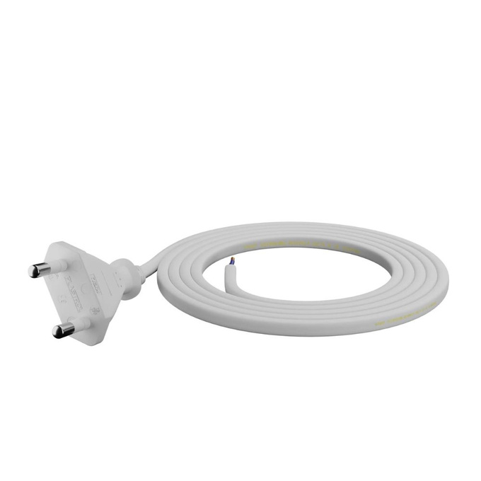 Przewód przyłączeniowy gumowy z wtyczką płaską 2x0.75 IP20 1.6M biały W-97530 PLASTROL