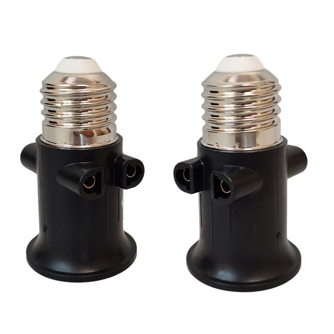 Rozgałęźnik na żarówkę E27 2xgniazdo sieciowe 4A LXAC57 LAMEX