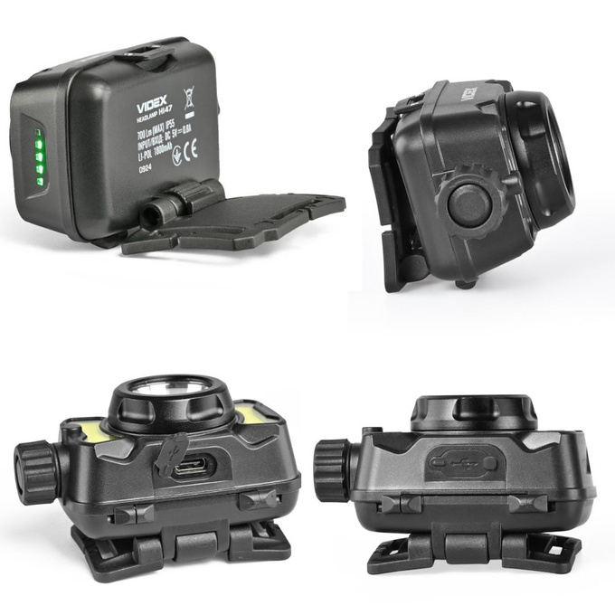 Latarka czołowa LED 5W 700lm IP55 USB-C H147 Videx