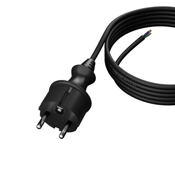 Przewód przyłączeniowy gumowy z wtyczką prostą 3x1 IP44 3m czarny W-97266 PLASTROL