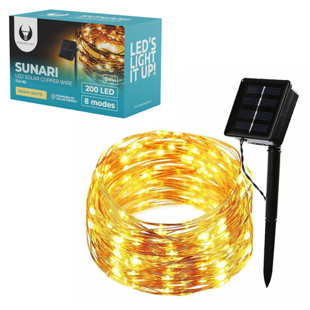 Girlanda solarna drucik miedziany 22m 10W IP44 FLS-82