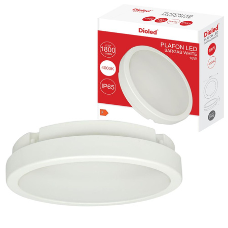 Plafon LED SARGAS 18W 4000K 1800lm IP65 biały DIO-0233 Dioled