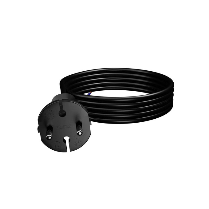 Przewód przyłączeniowy gumowy z wtyczką prostą 2x1 IP20 3m czarny W-97188 PLASTROL