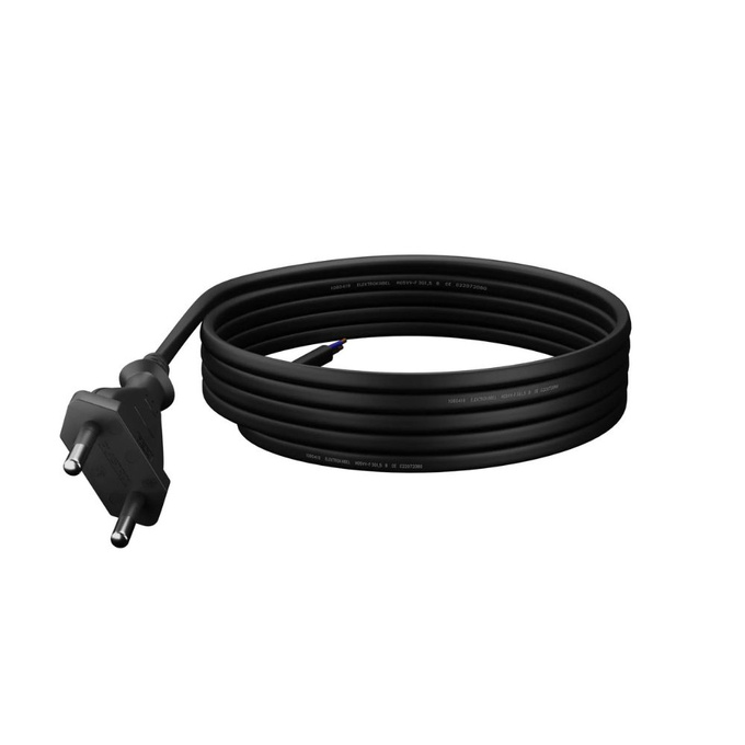 Przewód przyłączeniowy gumowy z wtyczką płaską 2x0.75 IP20 3M czarny W-97148 PLASTROL