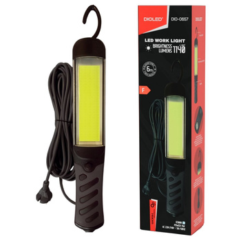 Lampa warsztatowa LED COB 11W 1140lm 6500K czarna DIO-0657 Dioled