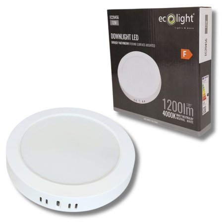 Oprawa natynkowa LED okrągła 12W 1200lm 4000K IP20 EC20456 ECOLIGHT