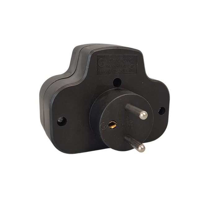 Rozgałęźnik z włącznikiem 2x2P+Z czarny LX9507 LAMEX