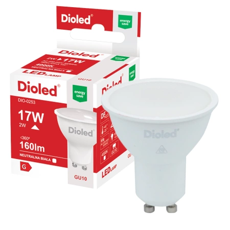 Żarówka LED GU10 2W 4000K 160lm DIO-0253 Dioled