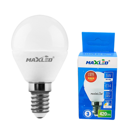 Żarówka LED P45 5W E14 420LM 6000K zimna MAXLED