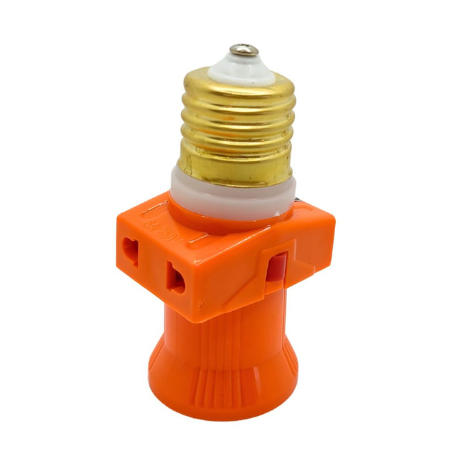 Rozgałęźnik na żarówkę E27 2xgniazdo sieciowe 6A LXETS137 LAMEX