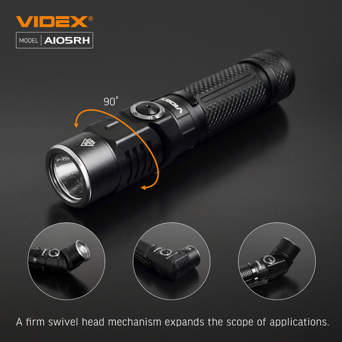 Latarka ręczna LED 10W 1200lm IP66 USB-C A105RH Videx