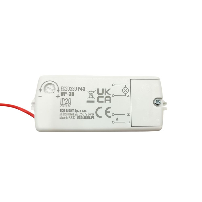 Włącznik dotykowy PIR WP-3B IP20 1,5m biały EC20330 ECOLIGHT