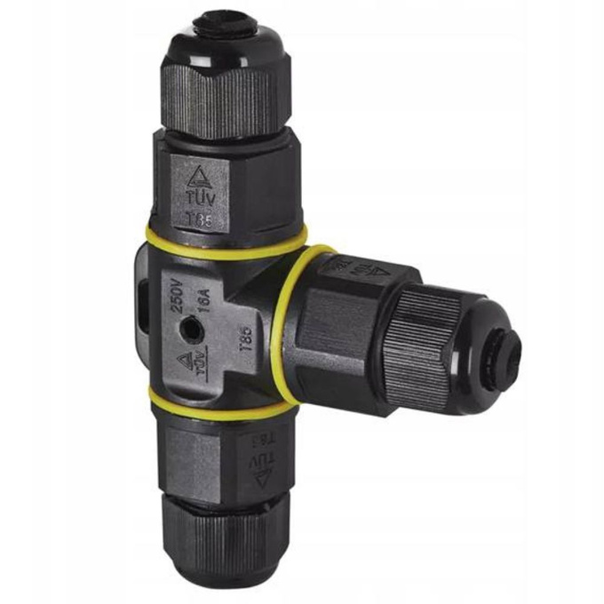 Złącze kablowe rozgałęźnik 3out 3PIN z szybkozłączem 3x0,5-2,5mm IP68 24A LXZE80 LAMEX