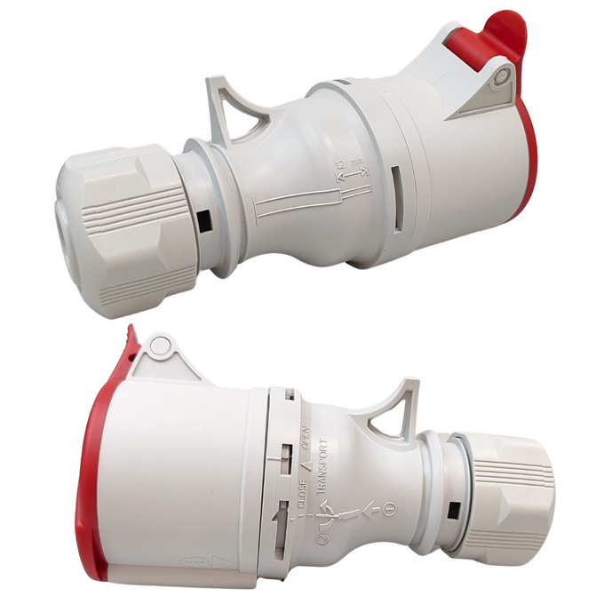 Gniazdo siłowe z klapką przenośne 16A 4P IP44 ISN 1643 SEZ