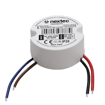 Zasilacz LED 12V 30W 2,5A IP20 50mm DO PUSZKI NEXTEC