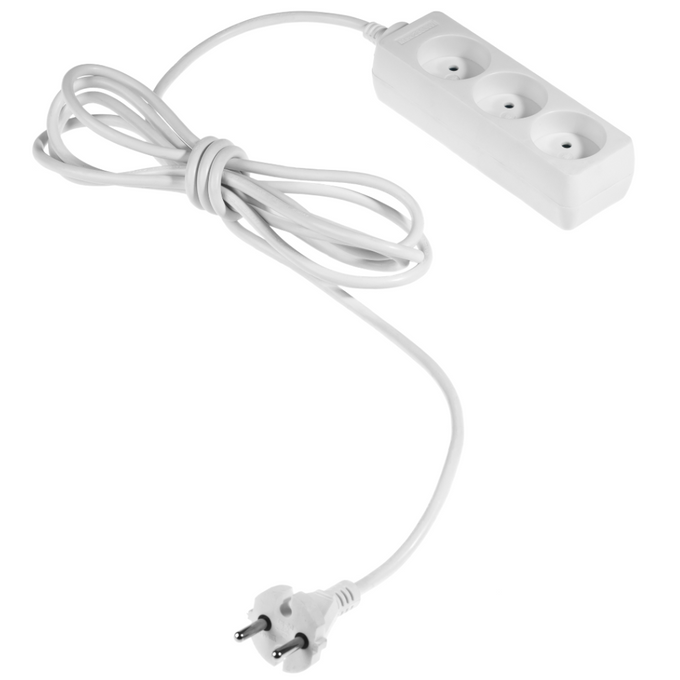 Przedłużacz 3-gniazda 1,5m 10A B/U biały W-97471 PLASTROL