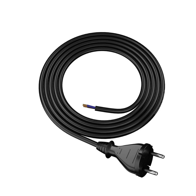 Przewód przyłączeniowy gumowy z wtyczką prostą 2x1.5X IP20 2m czarny W-97192 PLASTROL