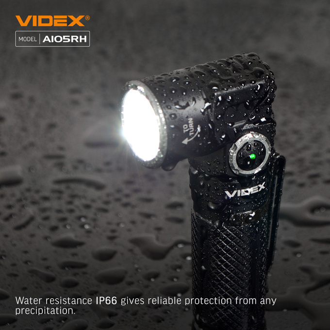 Latarka ręczna LED 10W 1200lm IP66 USB-C A105RH Videx