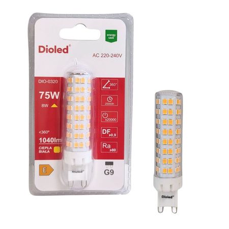 Żarówka LED G9 8W 3000K 1040lm DIO-0320 DIOLED