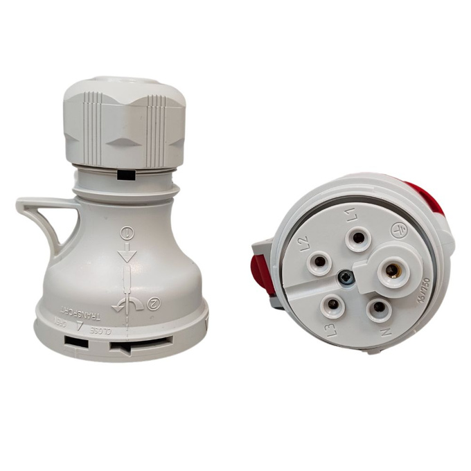 Gniazdo siłowe z klapką przenośne 16A 5P IP44 ISN 1653 SEZ