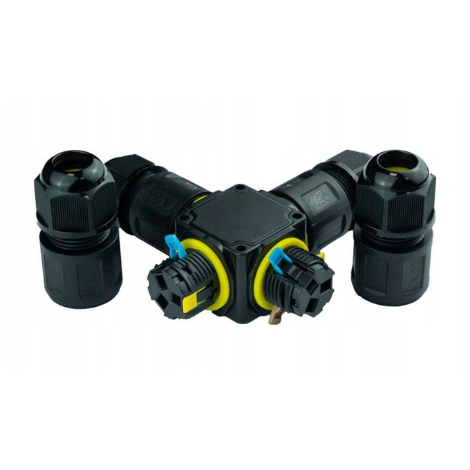 Złącze kablowe mufa rozgałęźnik 3PIN IP68 bezśrubowe 24A PLASTROL