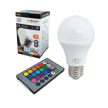 Żarówka LED RGBW E27 A60 8W 640lm EC79455 ECOLIGHT