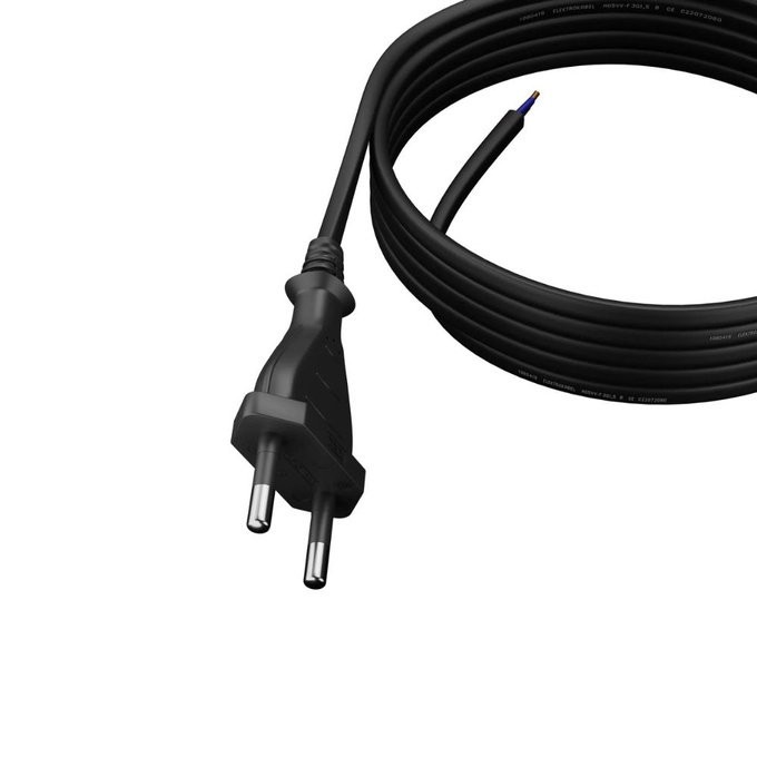 Przewód przyłączeniowy gumowy z wtyczką płaską 2x0.75 IP20 3M czarny W-97148 PLASTROL