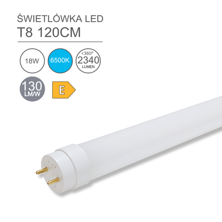 Tuba świetlówka LED T8 18W 6500K 2340lm 120cm DIO-0029 Dioled