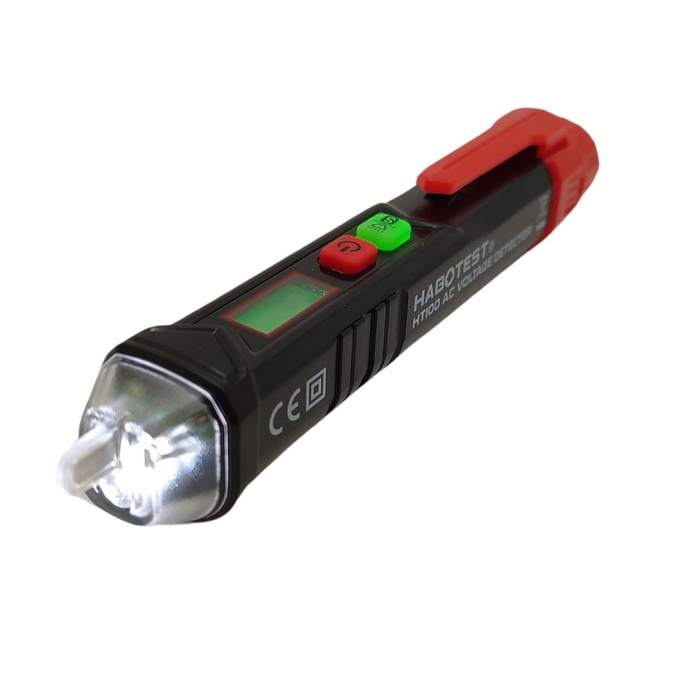 Próbnik wskaźnik detektor napięcia na baterie z latarką LXM196 LAMEX