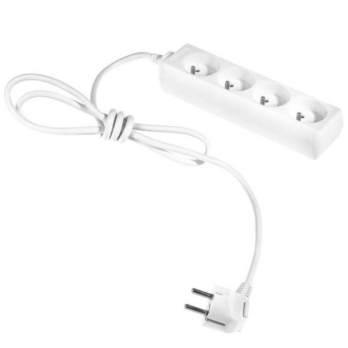 Przedłużacz 4-gniazda 1,5m 10A Z/U biały W-97480 PLASTROL