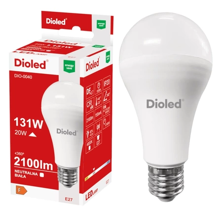 Żarówka LED E27 20W 4000K 2100lm DIO-0040 Dioled