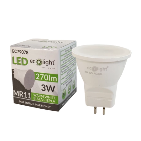 Żarówka LED MR11 3W 3000K 270lm 12V EC79078 Ecolight