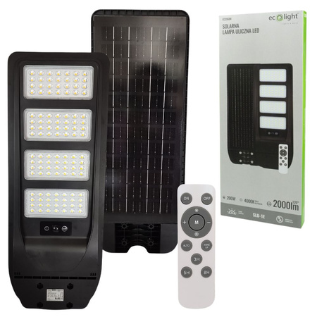 Lampa uliczna LED solarna 200W 2000LM 4000K IP65 EC20684 ECOLIGHT